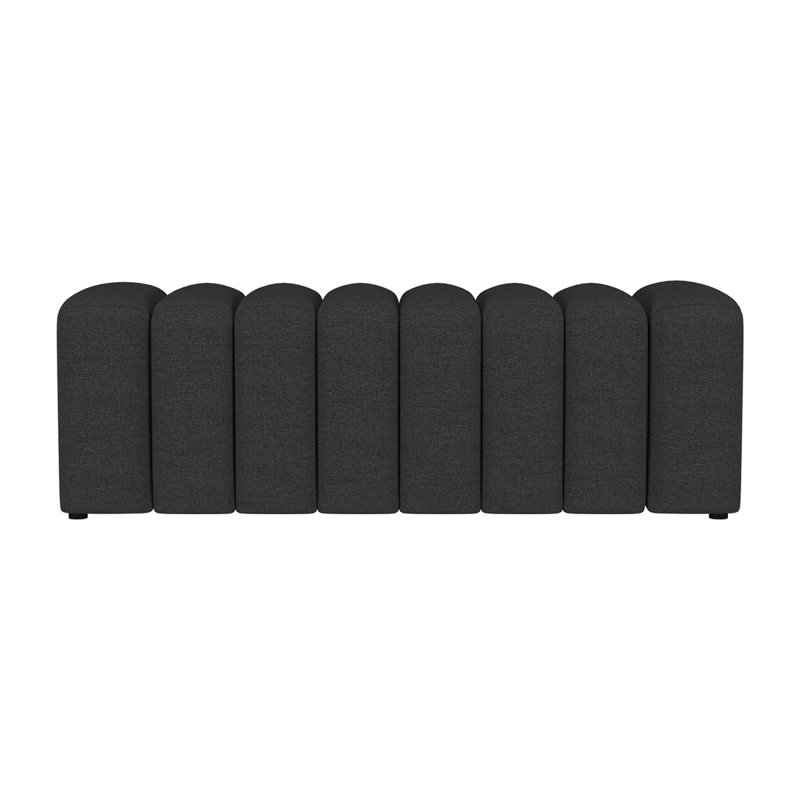 Banc rembourré en tissu capitonné, gris anthracite, Gris anthracite