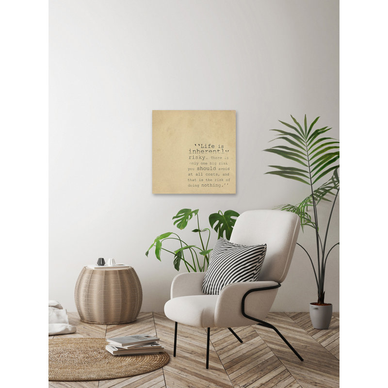 « Life is intrinsèquement risqué »-impression sur toile, H 18 po x l 18 po x P 1,5 po