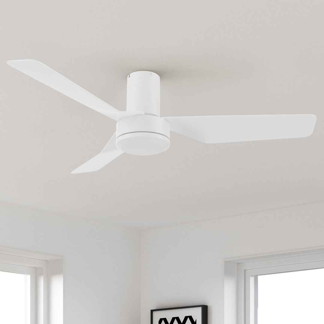 44'' Flush Mount White Ceiling Fan without light E
