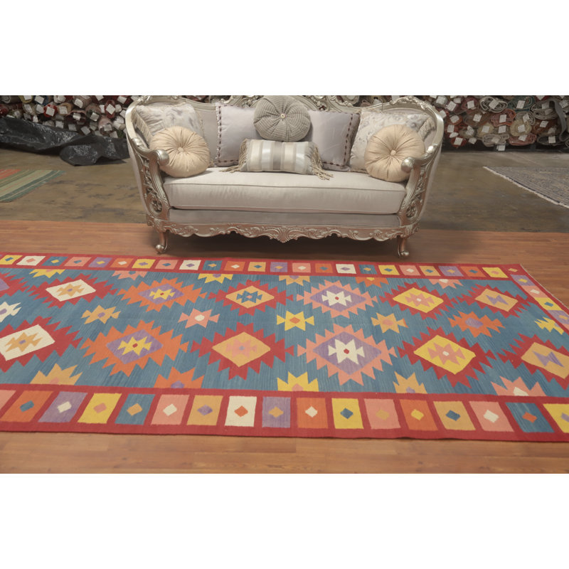 Tapis oriental géométrique Kilim 6 x 12