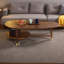 Table basse moderne minimaliste en noyer noir