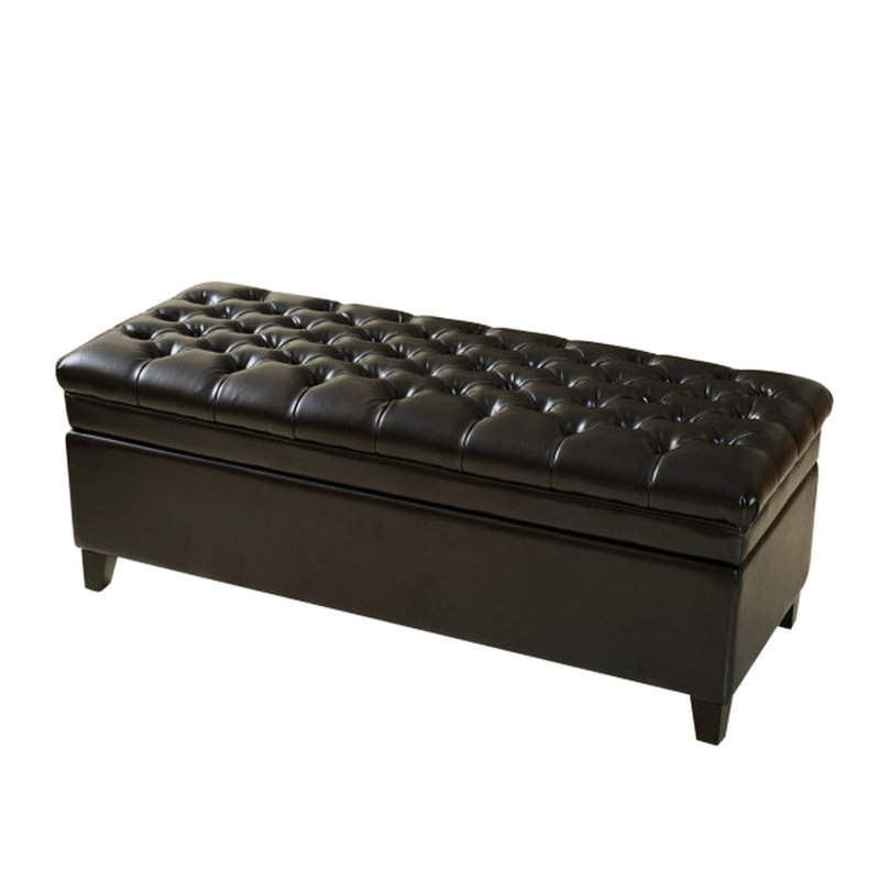Leather With A Solid Construction And Spacious Storage, Look Padded Top -colored Base