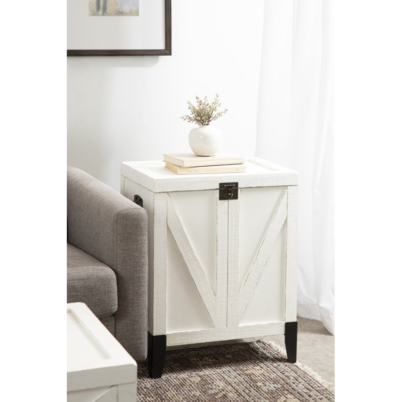 Enora Solid Wood End Table with Storage