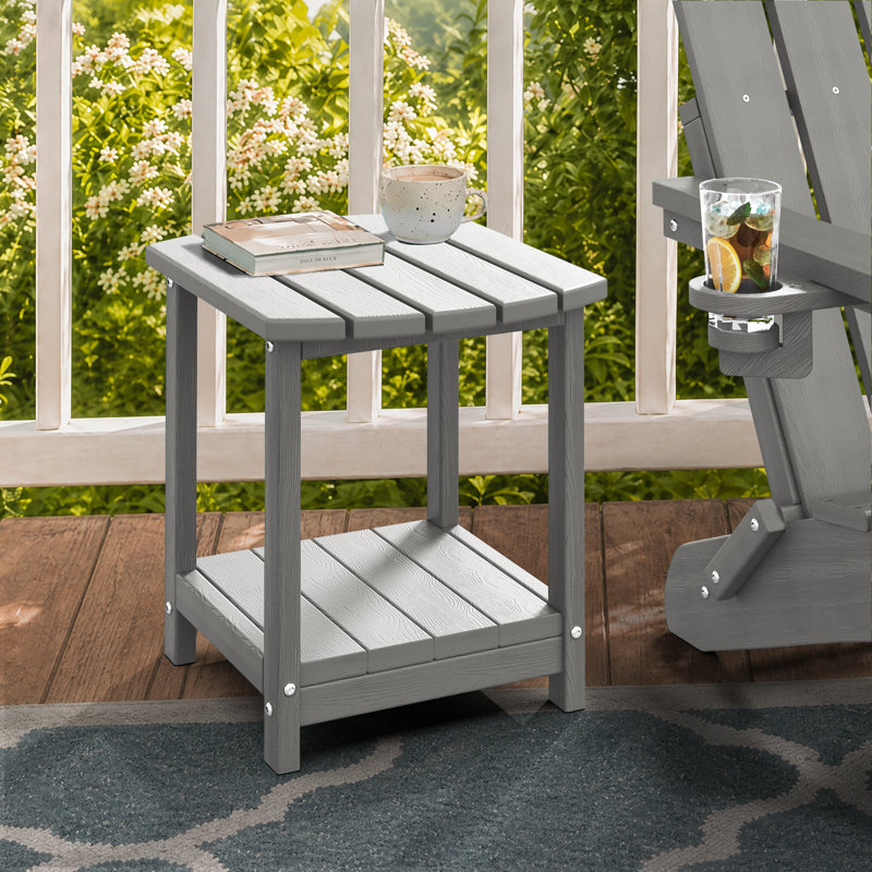 Table de bout d'extérieur en PEHD Adirondack, Gris