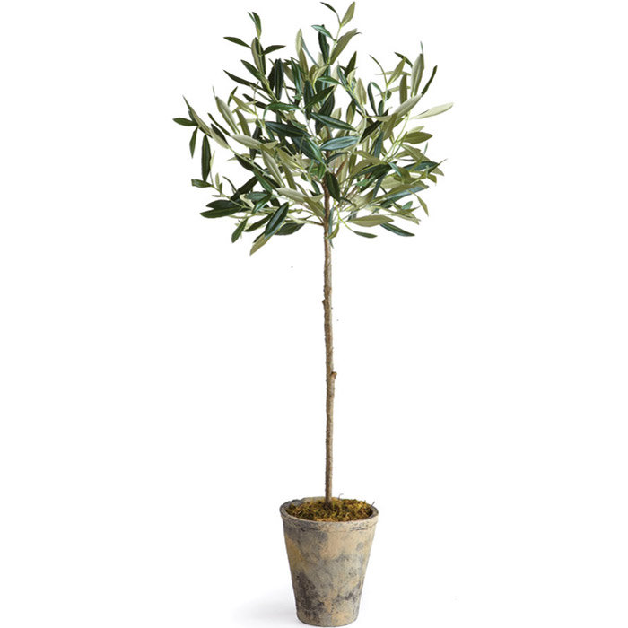 Conservatory Faux Olive Tree Tree in Ceramic Pot, 15" H x 4" W x 4" D