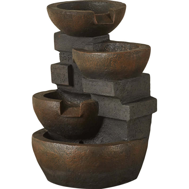 Weather Resistant Cascade Fountain with Lights