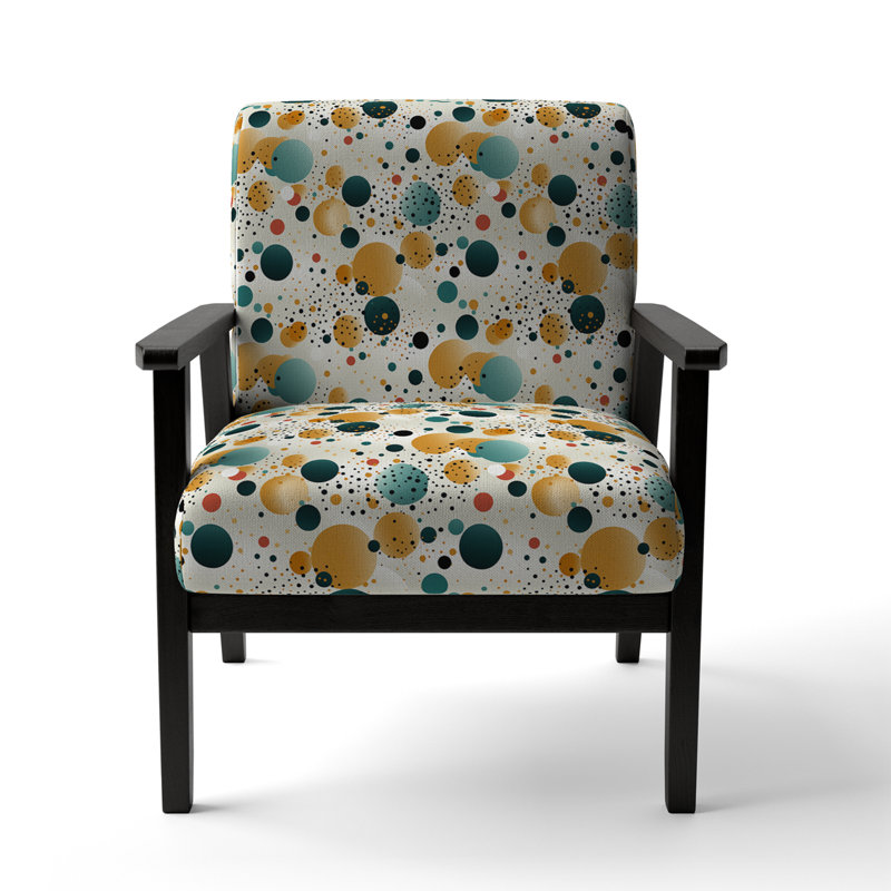 Motif à pois Moroccan Influence - Chaise rembourrée moderne avec accoudoirs gris