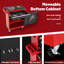 Coffre à outils, armoire de rangement à outils à 5 tiroirs avec plateau à outils amovible, doublure, roues verrouillables universelles, tablette réglable, mécanisme de verrouillage, chariot à outils en métal, avec plateau à outils en plastique de 5 pièces