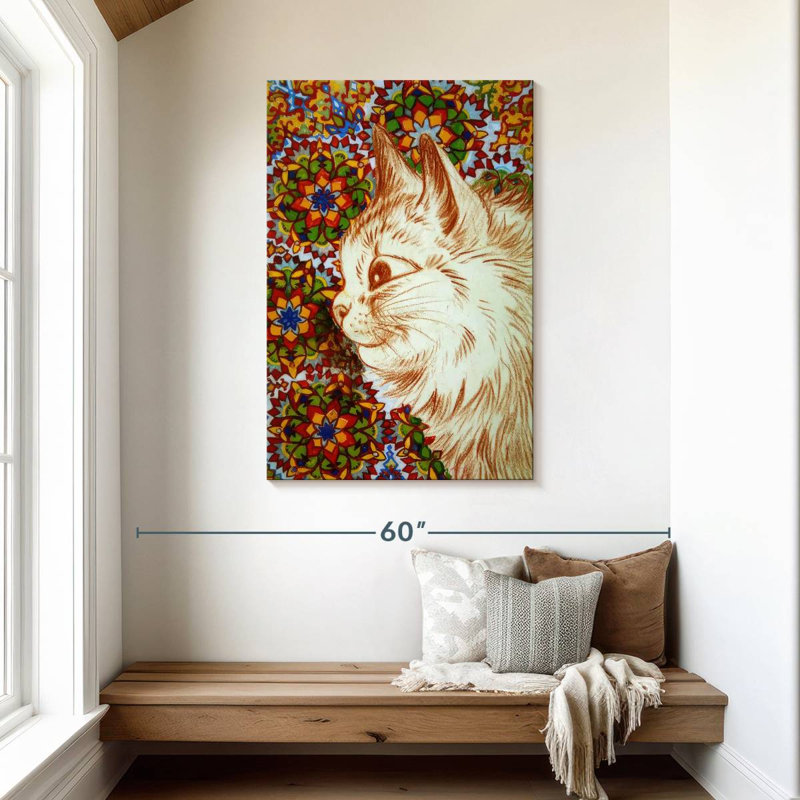 Brampt Cat With Flower Background, 45" H x 30" W