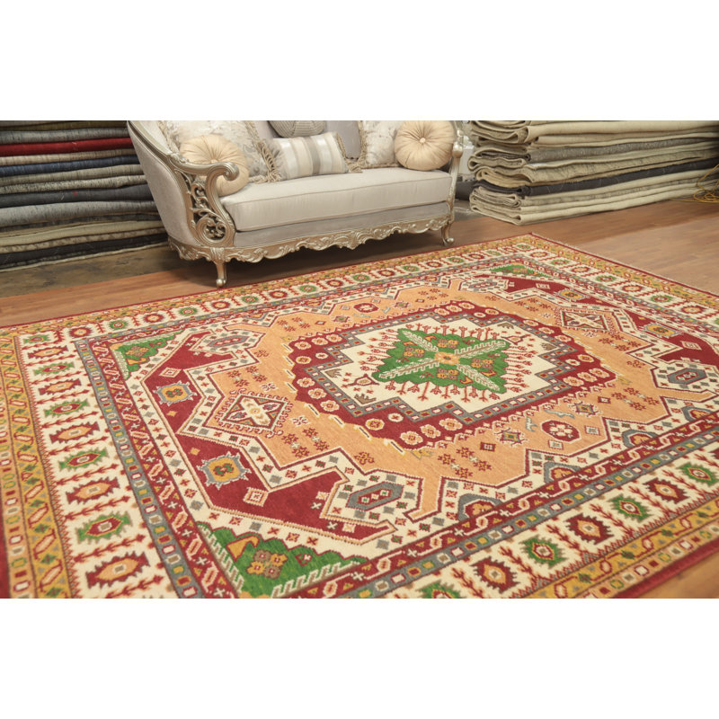 Tapis traditionnel en laine fait à la main Kazak 9 x 12