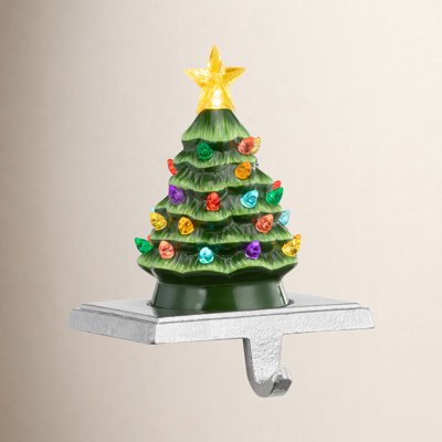 Nostalgic 5" Illuminated Ceramic Stocking Hanger