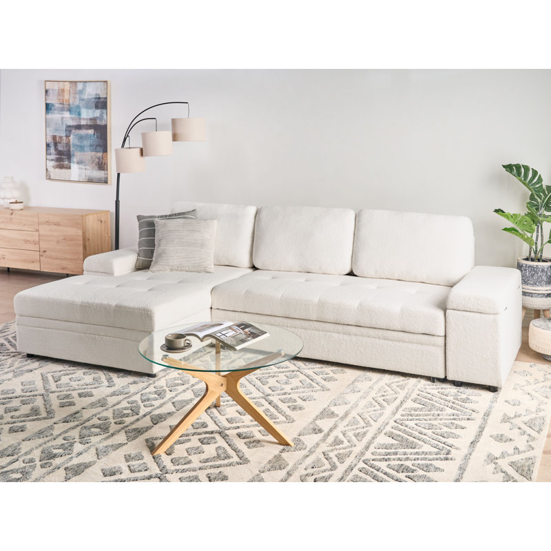 HRISEY 3 Seater Sofa Bed, White