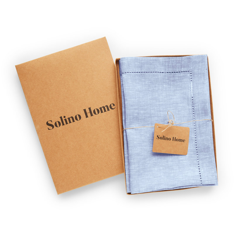 Milan - 100% Pure Linen Dinner Napkins, Chambray Blue
