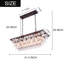 Lustre rectangulaire rétro en cristal 6 lumières à intensité variable pour salle à manger
