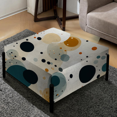 Motif industriel chic à pois - Grand repose-pieds carré à pois