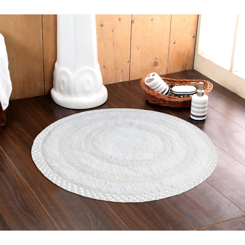 Adiraica 100% Cotton Bath Rug, White