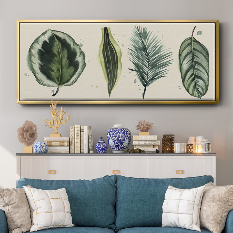 Palm Line- Framed Canvas, 8" H x 20" W