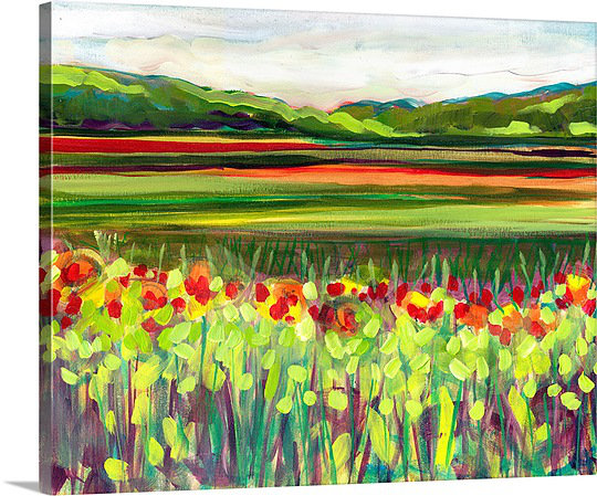 «Noleen Wildflower Meadow», reproduction d'art sur toile, H 24 po x l 30 po x P 1,25 po