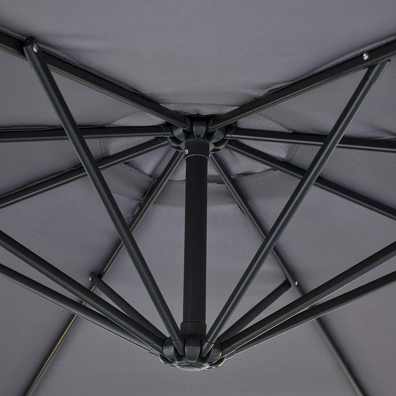 Aarun 295 cm W X 295 cm D Octagonal Cantilever Parasol with Crank Lift