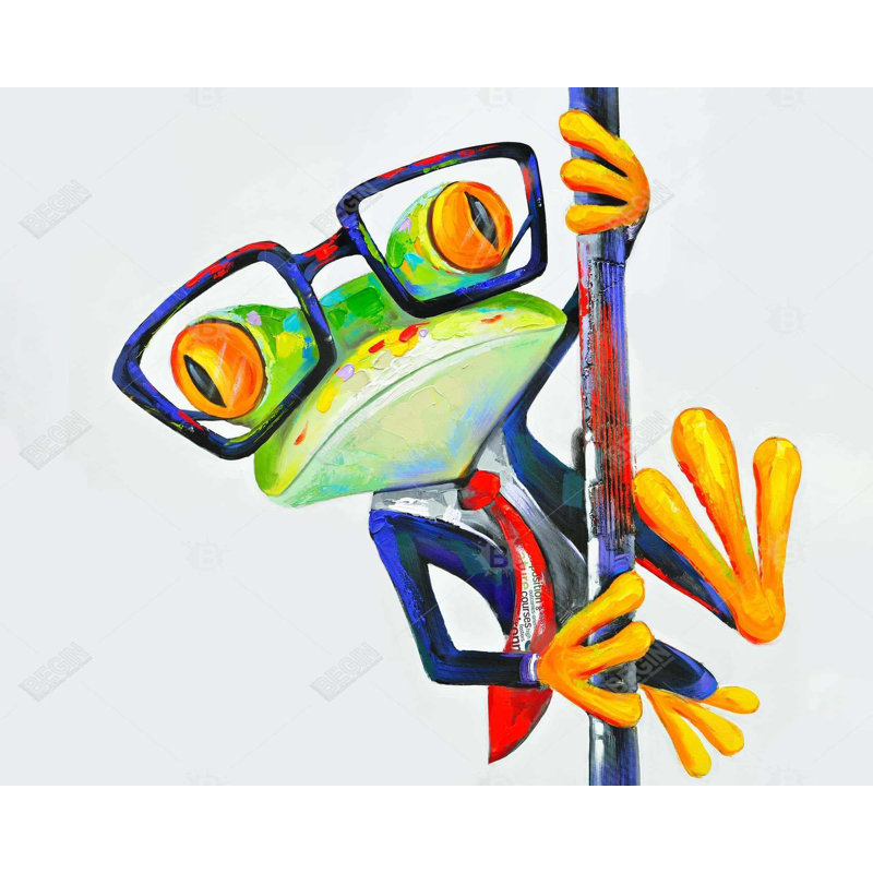 «Drôle de grenouille avec lunettes» sur toile
