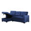 Lin rembourré avec méridienne escamotable et coussins de dossier amovibles, couleur bleue pour recevoir, accommoder et offrir une expérience supérieure aux invités 3 modulaires en tissu, fabrication de coussins