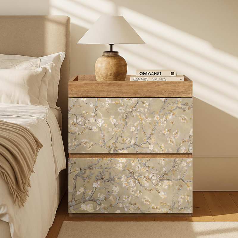 Table de chevet avec 2 tiroirs Almond Blossom