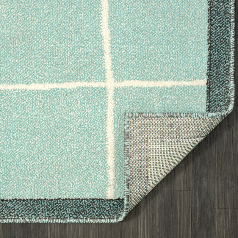 Blue Teddy Bear Kids Area Rug, Rectangle 3'6" x 5'6"
