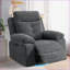 Fauteuils inclinables, fauteuil pivotant électrique avec Bluetooth, lumières DEL, USB / type C, rangement | Lin gris foncé