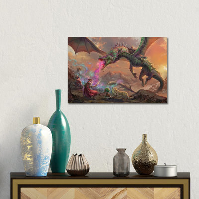 Mirage Dragon Fight - Wall Art Print - Wrapped Canvas