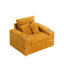 Canapé simple en velours côtelé avec un coussin, deux coussins décoratifs, un repose-pieds et deux espaces de rangement-229400831