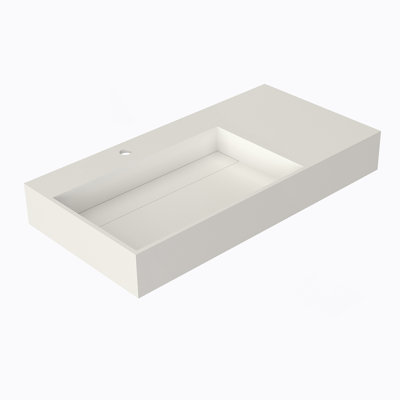 Lavabo de salle de bain à surface solide en pierre de pierre
