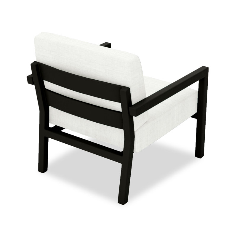 Vivant Patio Chair with Sunbrella® Cushions, Canvas Natural Sunbrella® Canvas, Black