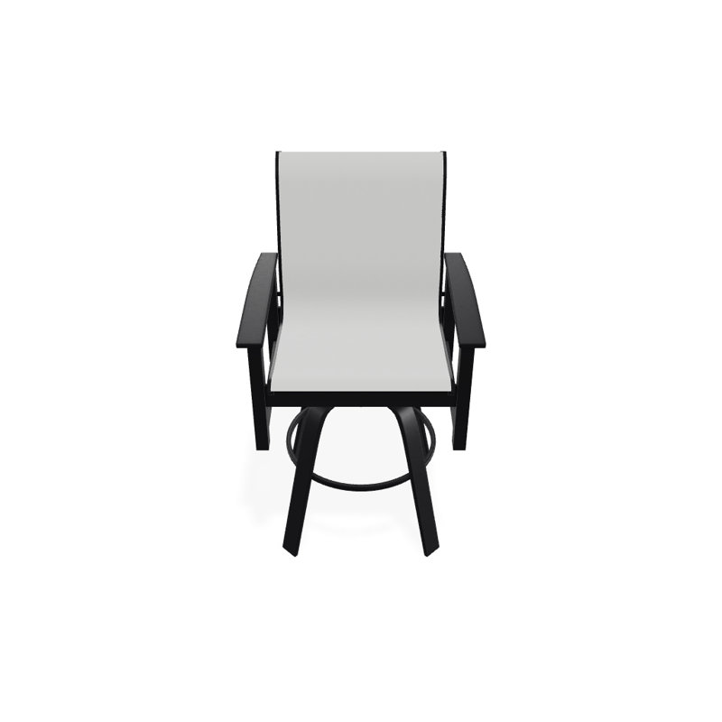 Fauteuil pivotant à hauteur de barre Leeward MGP, Noir texturé, Blanc 6D Sunbrella®