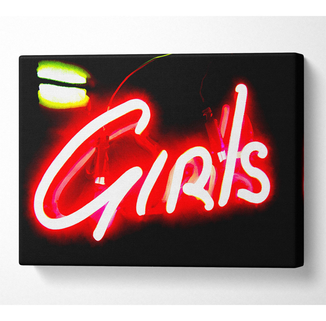 Neon-Girls-Schild - Kunstdrucke auf Leinwand