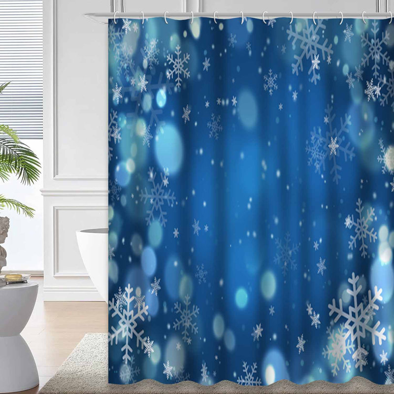 Rideau de douche Winter Abstract Snow, L 72 po x l 84 po