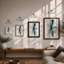 Flowing Teal Forms Abstract - Print-1370392784-1370404654