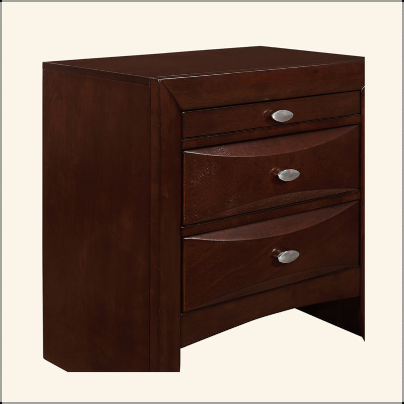 Charmante table de chevet au design exquis et à la fonctionnalité pratique, Noyer brun