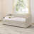Twin Size Daybed with Pull-Out Extendable Bed, Button Tufted Back, Wave Shaped Arms with Nailhead Trim, USB Charging, Beige-1521545935