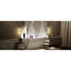 Grand lit blanc avec bureau et lumières à DEL, station de charge, peu d'espace pour une superficie limitée, pliable, bureau de matériaux de qualité, ports de lumières, solution, rebond,-550054350