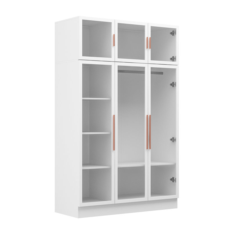 Armoire 6 portes avec armoire, Blanc
