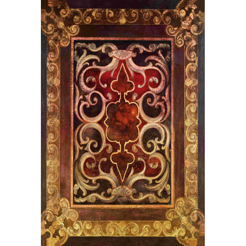 Tapisserie brune - peinture sur toile tendue, H 18 po x l 12 po