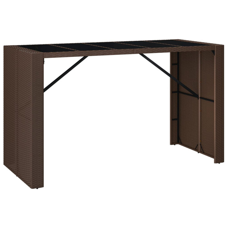 Rectangular Outdoor Bar Table, Brown, 31.5" W x 72.8" L x 43.3" H