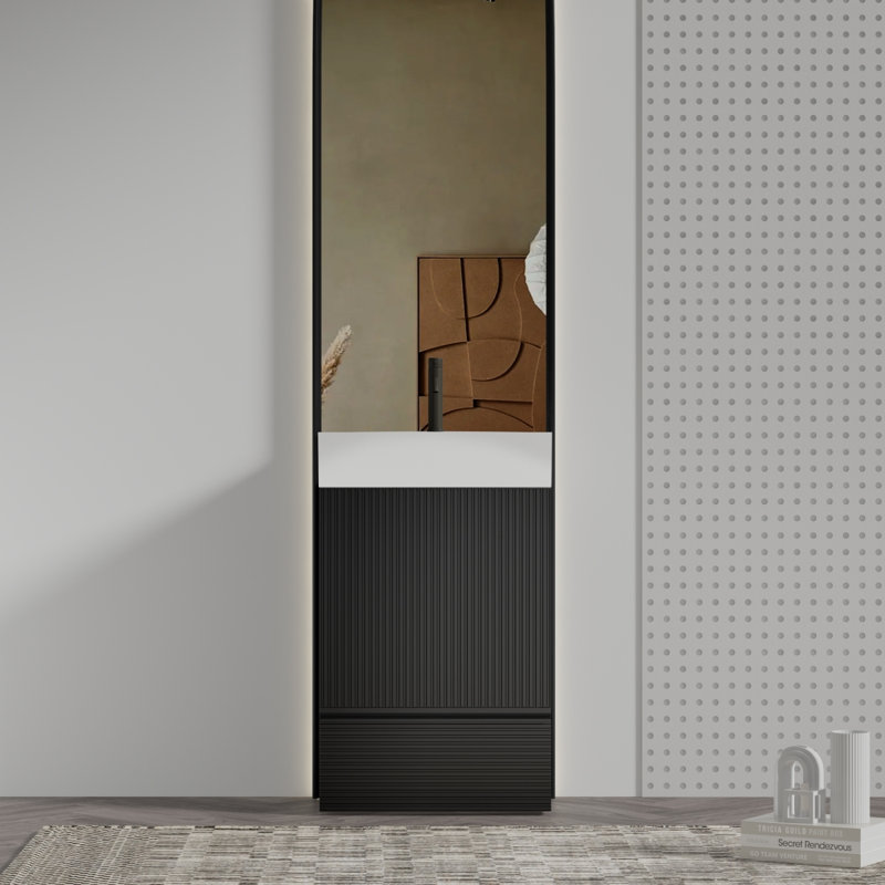 Meuble-lavabo autoportant pour salle de bain moderne Gada, Noir