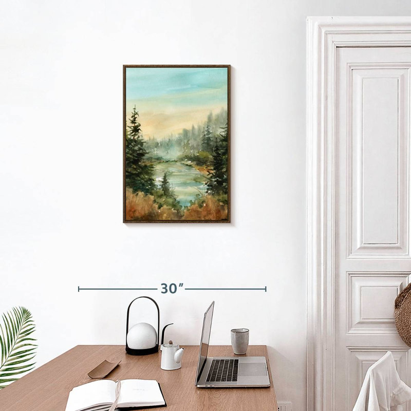 Forest Favorite Spot, 17 po x 25 po, Cadre flottant noyer