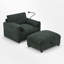 Fauteuil d'appoint rembourré avec repose-pieds avec rangement-343178772