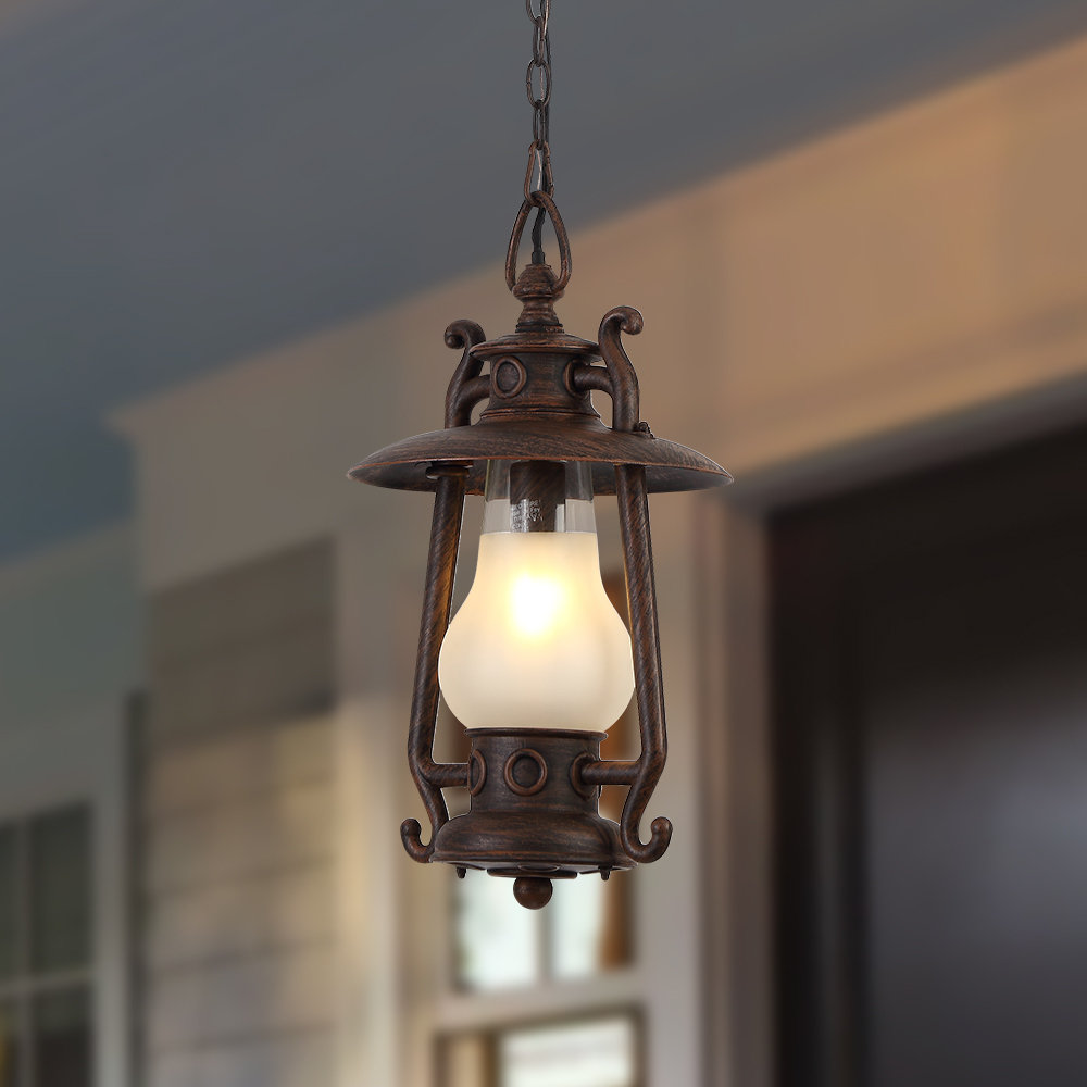 Fleur De Lis Living Rosalie Black Bulb 20.5 H Outdoor Adjustable Hanging  Lantern  Reviews Wayfair