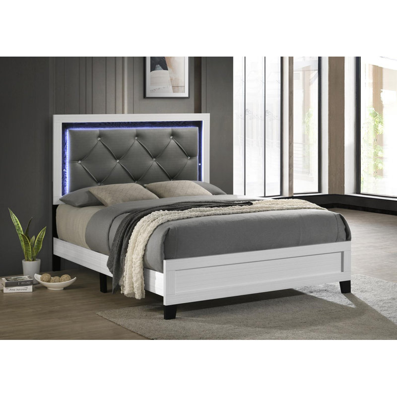 White Led Queen Bed, Queen