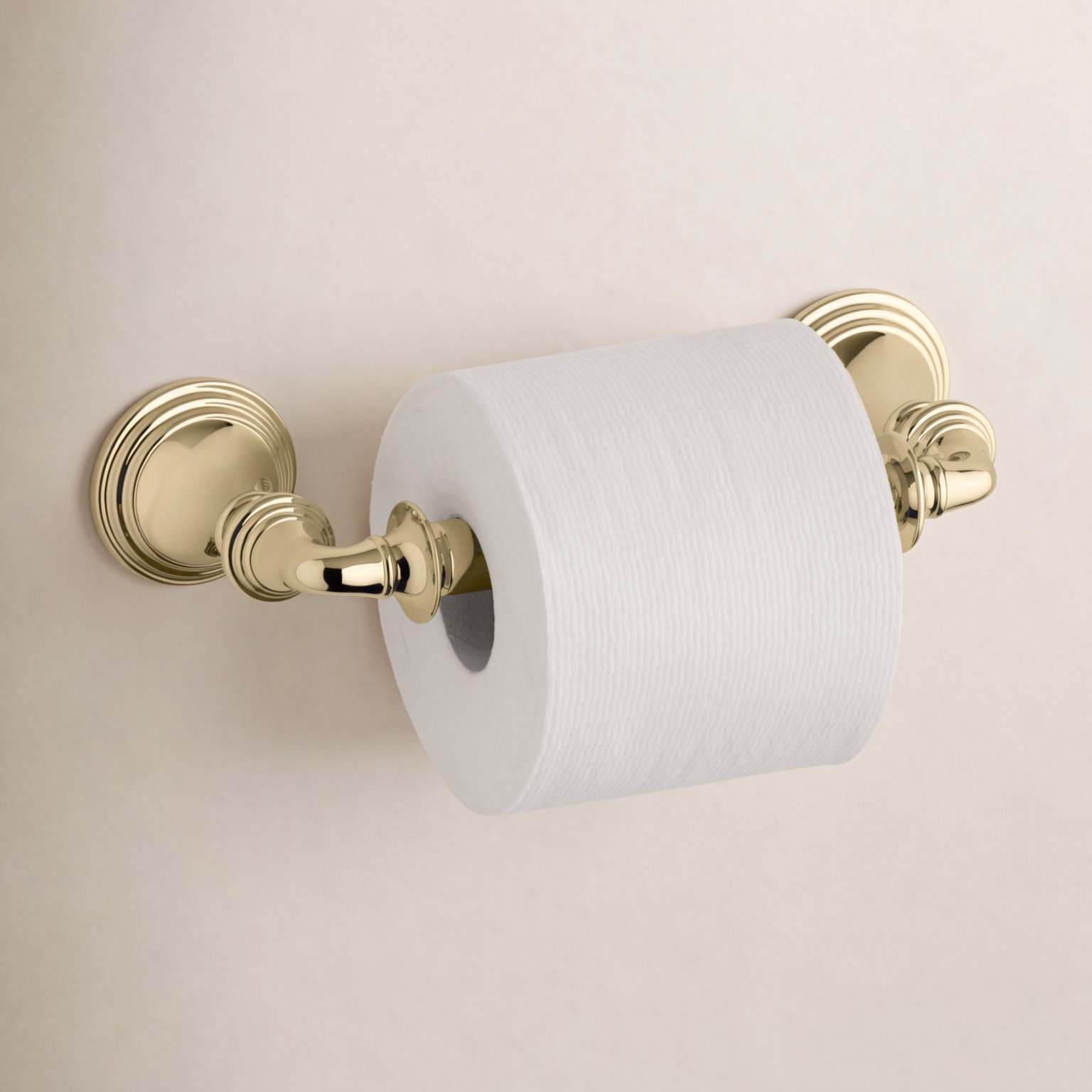 Devonshire Toilet Paper Holder, Vibrant Polished Brass