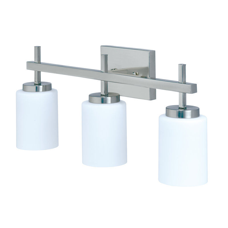 Éclairage pour salle de bain 3 lumières DEL Energy Star, H 10 po x l 22,125 po x P 5,25 po, Nickel brossé, Trois lumières