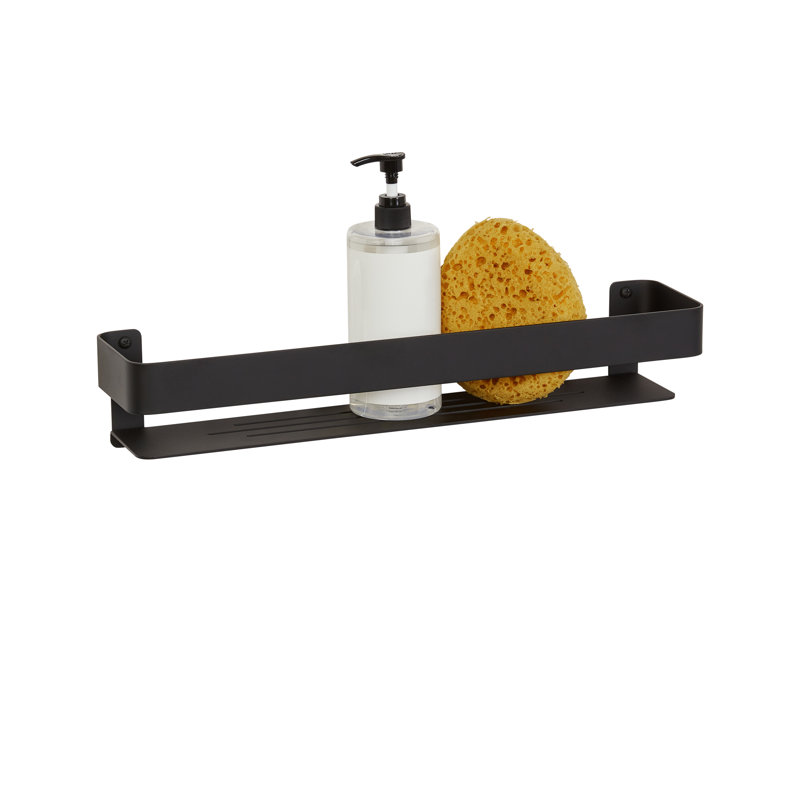 Seachrome Coronado Floating Shelf with Towel Bar, Matte Black